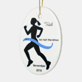 Vrouw Halve Marathon Runner Ornament (Links)