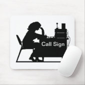 Vrouw ham silhouet kopieerbericht mousepad muismat (Met muis)