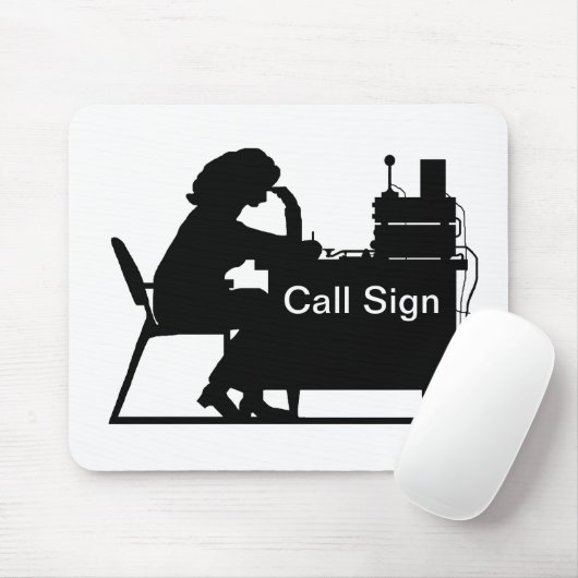 Vrouw ham silhouet kopieerbericht mousepad muismat (Met muis)