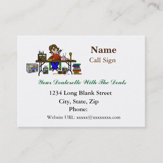 Vrouw Hamfest Radio Verkopers Visitekaartjes (Voorkant)