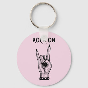 Vrouw Hand Rocker horns Sign art illustratie Sleutelhanger