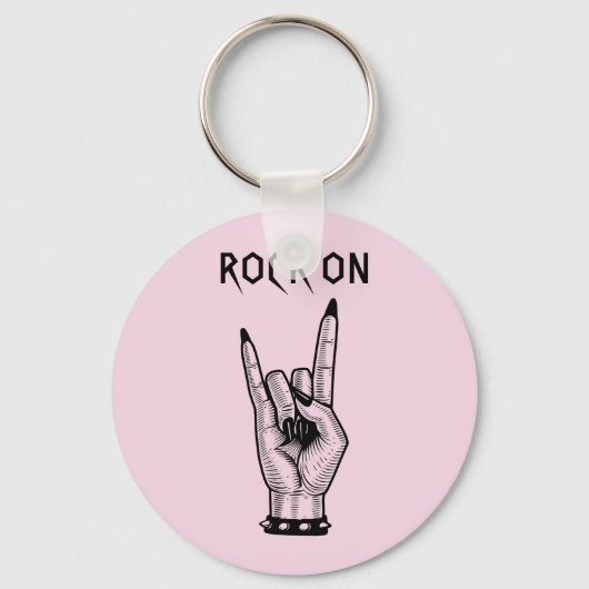 Vrouw Hand Rocker horns Sign art illustratie Sleutelhanger (Voorkant)