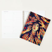 Vrouw handen bedekken gezicht intense emotie planner (Display)
