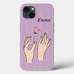 Vrouw Handen in Lavender Case-Mate iPhone Case
