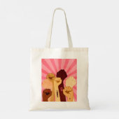 Vrouw handen met vuist opgestaan tote bag (Achterkant)