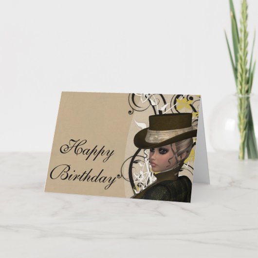   vrouw Happy Birthday Kaart 1 (Voorkant)