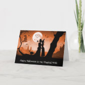 Vrouw Happy Halloween Schattige Wicked Couple Kaart (Voorkant)