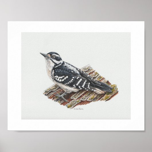 Vrouw harige specht kunst print (Voorkant)
