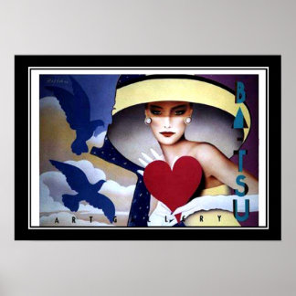 Vrouw Hart Art Deco Poster