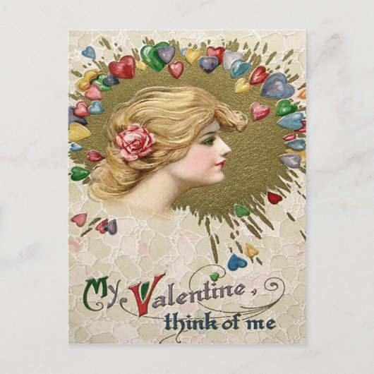 Vrouw Hart Hart Bloemschilderen Briefkaart (Voorkant)