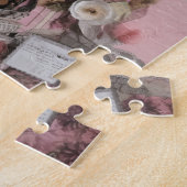 Vrouw Hatter Pink Mixed Media Collage Legpuzzel (Zijkant)