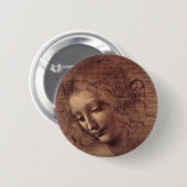 Vrouw Head La Scapigliata Ronde Button 5,7 Cm (Voorkant /achterkant)