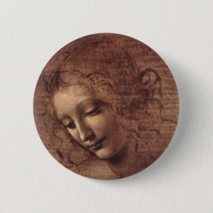 Vrouw Head La Scapigliata Ronde Button 5,7 Cm