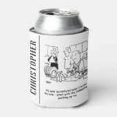 Vrouw heeft een gebroken arm, dus Man doet de vern Blikjeskoeler (Blikje Voorkant)