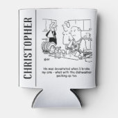 Vrouw heeft een gebroken arm, dus Man doet de vern Blikjeskoeler (Voorkant)