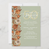 Vrouw Herfst Bloem Verrassing 50ste Verjaardag Kaart (Voorkant)