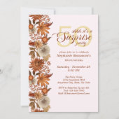 Vrouw Herfst Bloem Verrassing 50ste Verjaardag Kaart (Voorkant)