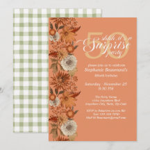 Vrouw Herfst Bloem Verrassing 50ste Verjaardag