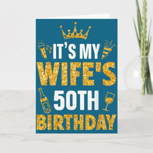 Vrouw het is de 50e verjaardag van mijn vrouw 1975 kaart