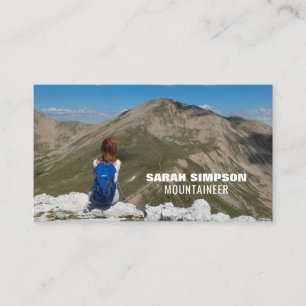 Vrouw Hiker, Wandelen en Klimmen Visitekaartje