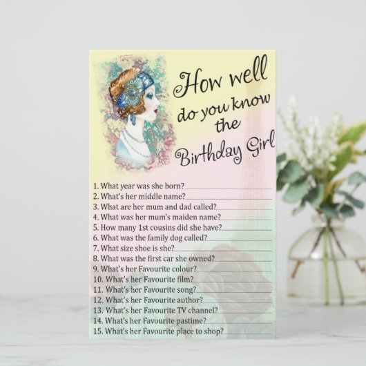  vrouw Hoe goed ken je de verjaardag? (Staand voorkant)