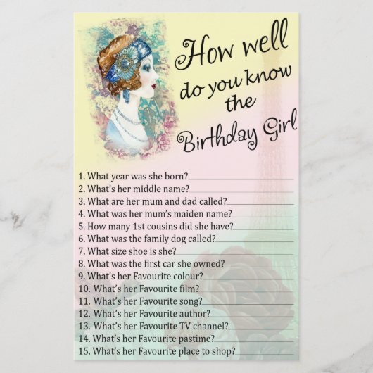  vrouw Hoe goed ken je de verjaardag? (Voorkant)