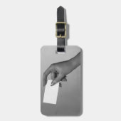Vrouw Holding-kaart Bagagelabel (Voorkant verticaal)