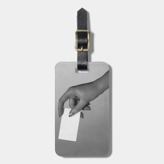 Vrouw Holding-kaart Bagagelabel (Voorkant verticaal)