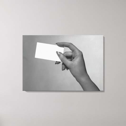 Vrouw Holding Kaart Canvas Afdruk (Voorkant)