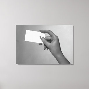 Vrouw Holding-kaart Canvas Afdruk