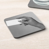 Vrouw Holding-kaart Drankjes Onderzetter (Linkerzijde)