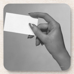 Vrouw Holding-kaart Drankjes Onderzetter