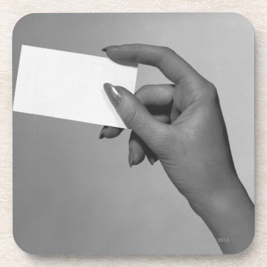 Vrouw Holding-kaart Drankjes Onderzetter (Voorkant)