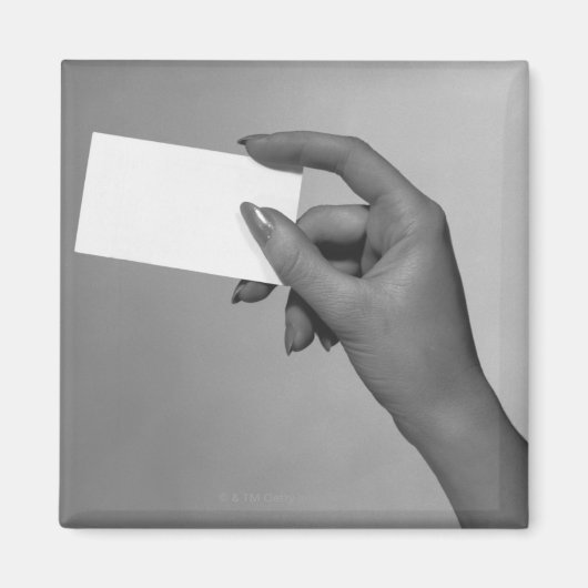 Vrouw Holding Kaart Magneet (Voorkant)