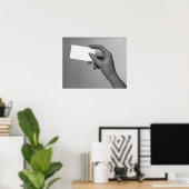 Vrouw Holding Kaart Poster (Thuiskantoor)