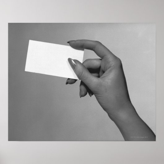 Vrouw Holding Kaart Poster (Voorkant)