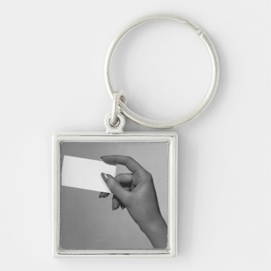 Vrouw Holding-kaart Sleutelhanger (Voorkant)