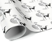 Vrouw-hond-gevuldIn-ArtDeco-Trans-BG-ADD-155 Cadeaupapier (Rol Hoek)