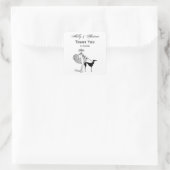 Vrouw-hond-gevuldIn-ArtDeco-Trans-BG-ADD-155 Vierkante Sticker (Tas)