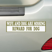 Vrouw & Hond Vermiste Auto Bumpersticker (Op auto)