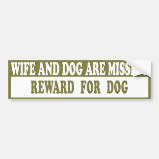 Vrouw & Hond Vermiste Auto Bumpersticker