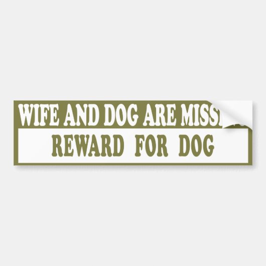 Vrouw & Hond Vermiste Auto Bumpersticker (Voorkant)