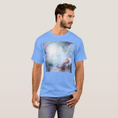 Vrouw hoofd silhouet en biddende handen t-shirt (Voorkant volledig)