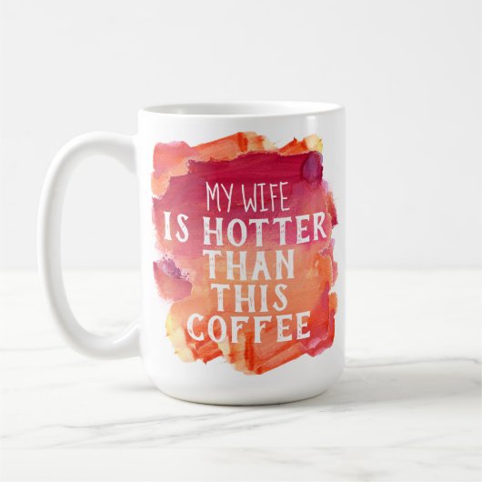 Vrouw Hotter dan deze koffie Waterverf Trendy Koffiemok (Links)
