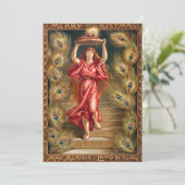 Vrouw-houder met vlam van Aladdin's lamp Feestdagenkaart (Staand voorkant)