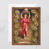 Vrouw-houder met vlam van Aladdin's lamp Feestdagenkaart (Voorkant / Achterkant)