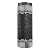 Vrouw houdt van haar mechanische bloem thermosbeker (Achterkant)