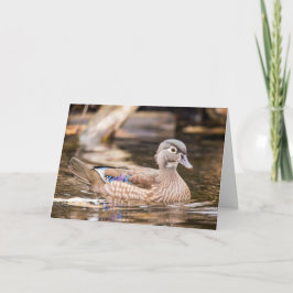 Vrouw Hout Duck Notecard Kaart