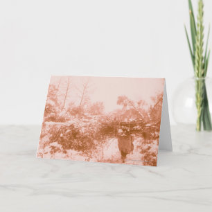 Vrouw Houten Gatherer Kaart