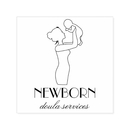 Vrouw Hugging Newborn Baby Zelfinktende Stempel (Design)